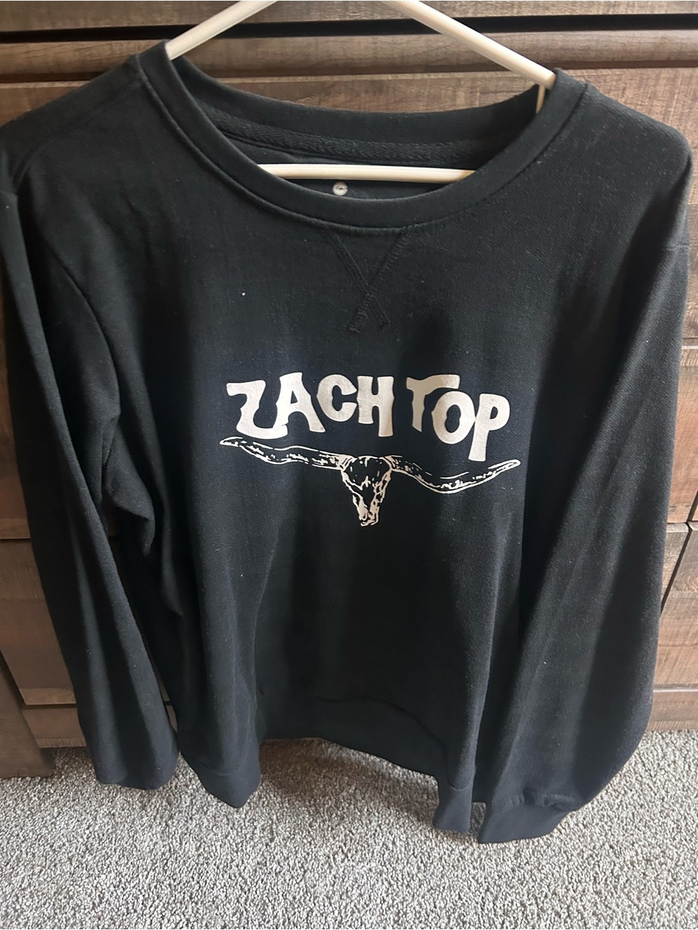 Cricut made- Zach Top Black Graphic Sweatshirt
